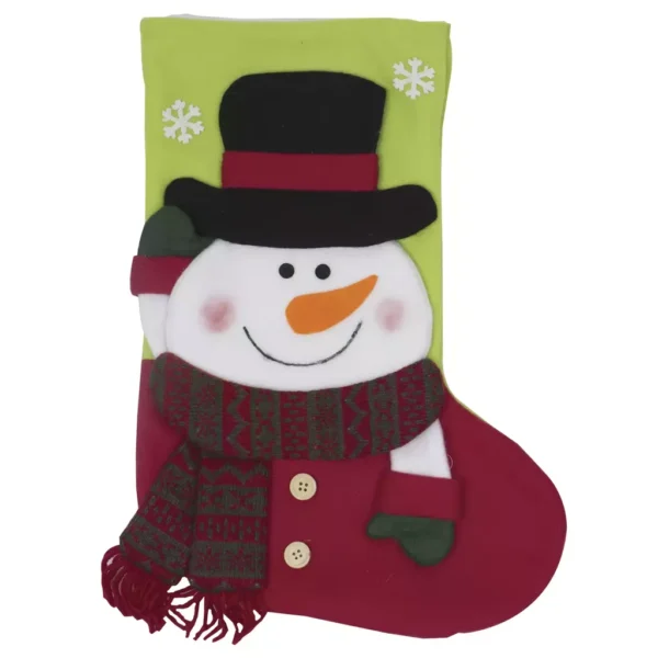 Bota Verde Muñeco De Nieve