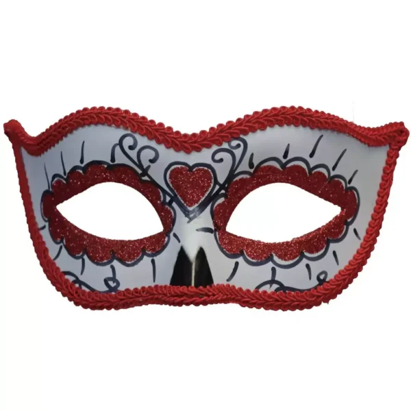 Antifaz Plata con Rojo