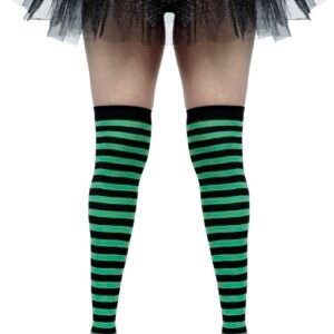 Medias Negras con Rayas Verdes – Estilo Clásico y Audaz