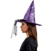 666027 2 sombrero de bruja morado con flores