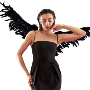 Alas Halcón Negras – Alas de Plumas Negras para Disfraz