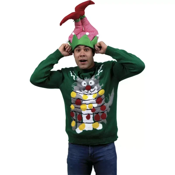 Ugly Sweater Gato Enredado Caballero
