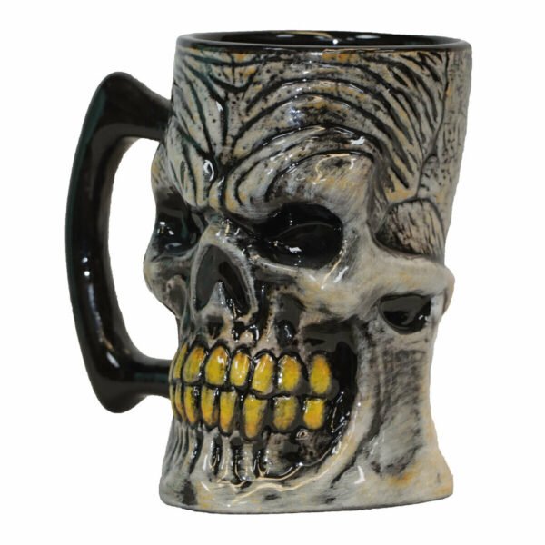350010 3 White Skull Mug