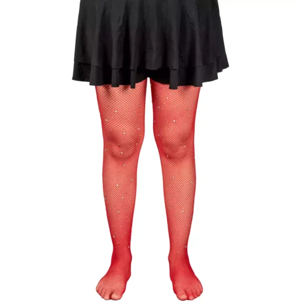 Medias de Red Rojas con Brillos
