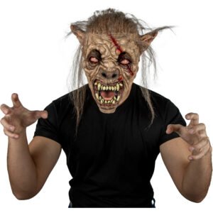 Máscara Animal Creepy Scar Wolf - Máscara de Lobo con Cicatrices | Ghoulish Productions