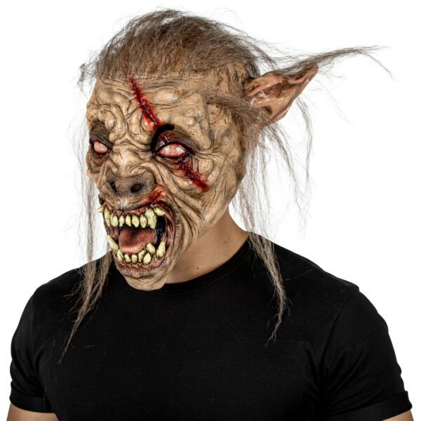Máscara Animal Creepy Scar Wolf - Máscara de Lobo con Cicatrices | Ghoulish Productions