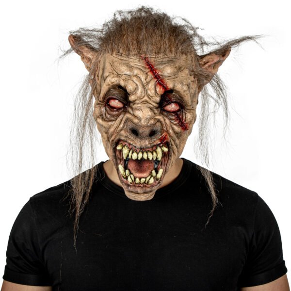 Máscara Animal Creepy Scar Wolf - Máscara de Lobo con Cicatrices | Ghoulish Productions