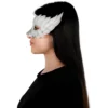 Antifaz Plateado con Plumas