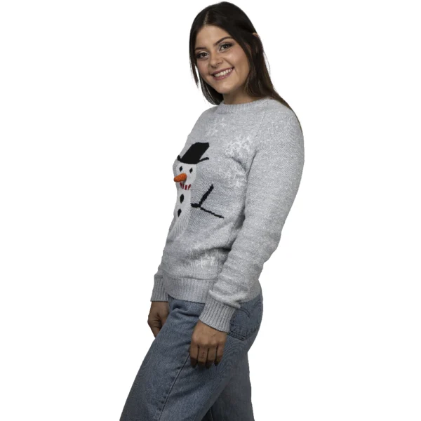 Uggly Sweater Muñeco de Nieve Gris Dama