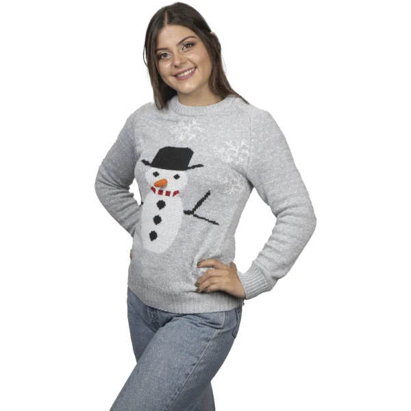 Uggly Sweater Muñeco de Nieve Gris Dama