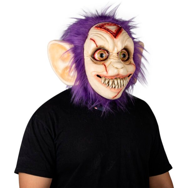 Máscara Creepy T.W. Morada Peluda | Disfraz Monstruo Halloween