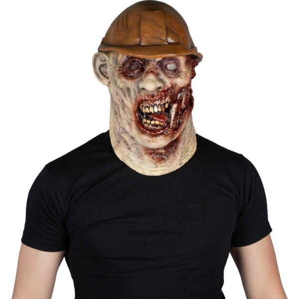 30176_Brickie Zombie (1) Máscara Brickie Zombie – Zombie Obrero con Casco de Construcción