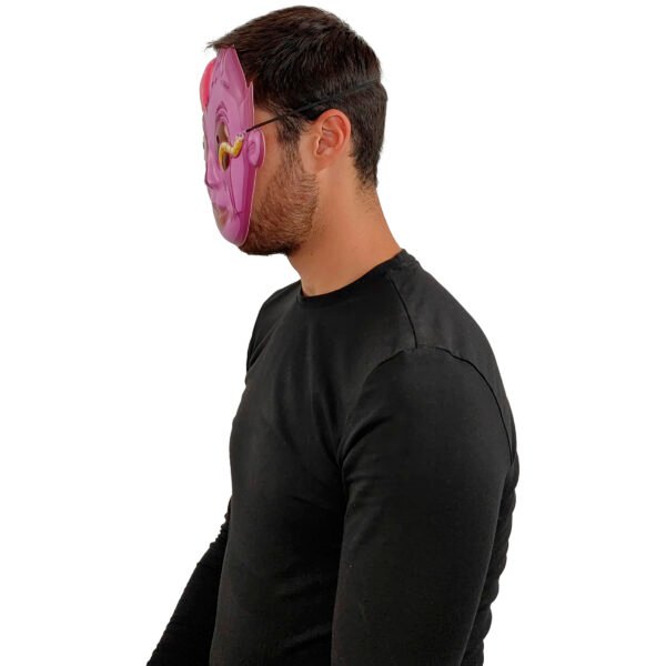 Máscara Zombie Kid Mask – Rostro Putrefacto Violeta con Gusano