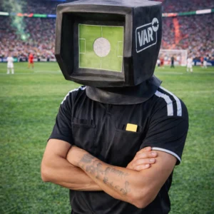 Máscara Látex Cámara VAR – Árbitro de Fútbol