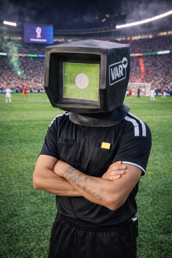 Máscara Látex Cámara VAR – Árbitro de Fútbol