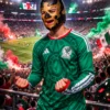 Máscara Látex Luchador Leyenda Dorada
