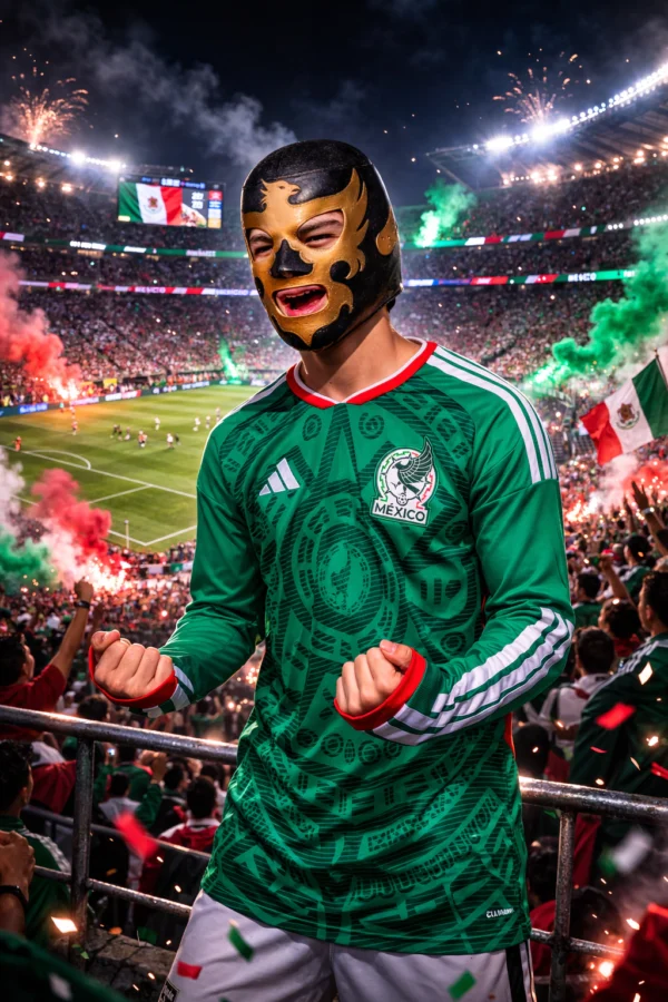 Máscara Látex Luchador Leyenda Dorada
