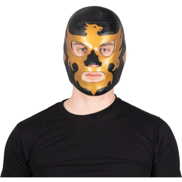 Máscara Látex Luchador Leyenda Dorada