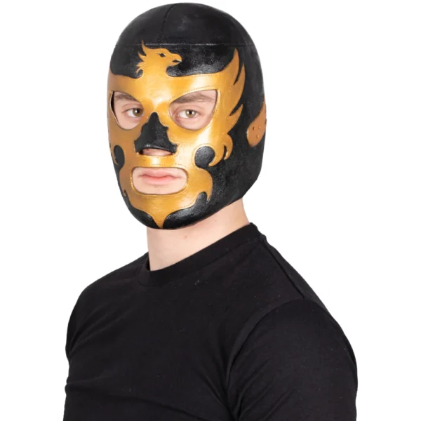 Máscara Látex Luchador Leyenda Dorada