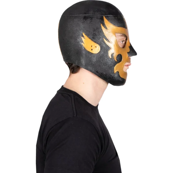 Máscara Látex Luchador Leyenda Dorada