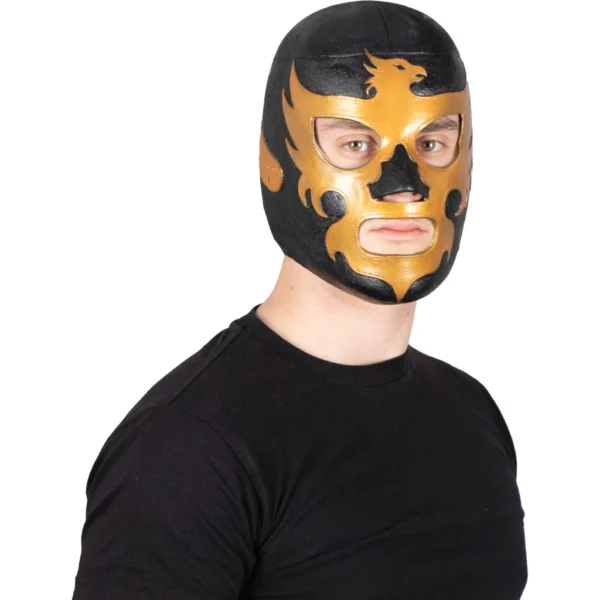 Máscara Látex Luchador Leyenda Dorada