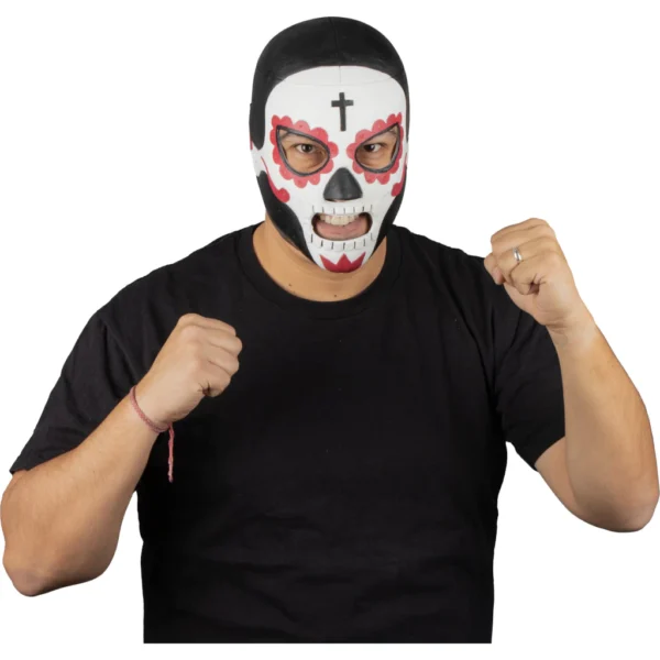 Máscara Látex Luchador Penitente – Diseño Calavera Artesanal