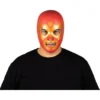 Máscara Látex Luchador Guerrero Escarlata Rojo y Dorado