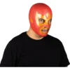 Máscara Látex Luchador Guerrero Escarlata Rojo y Dorado