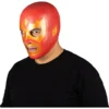Máscara Látex Luchador Guerrero Escarlata Rojo y Dorado