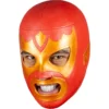 Máscara Látex Luchador Guerrero Escarlata Rojo y Dorado