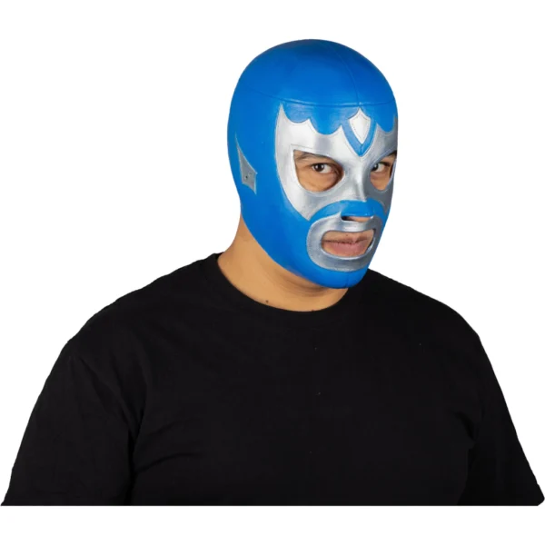 Máscara Látex Luchador Alas de Plata – Azul y Plata