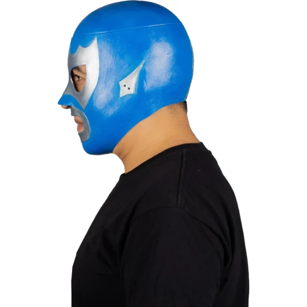 Máscara Látex Luchador Alas de Plata – Azul y Plata