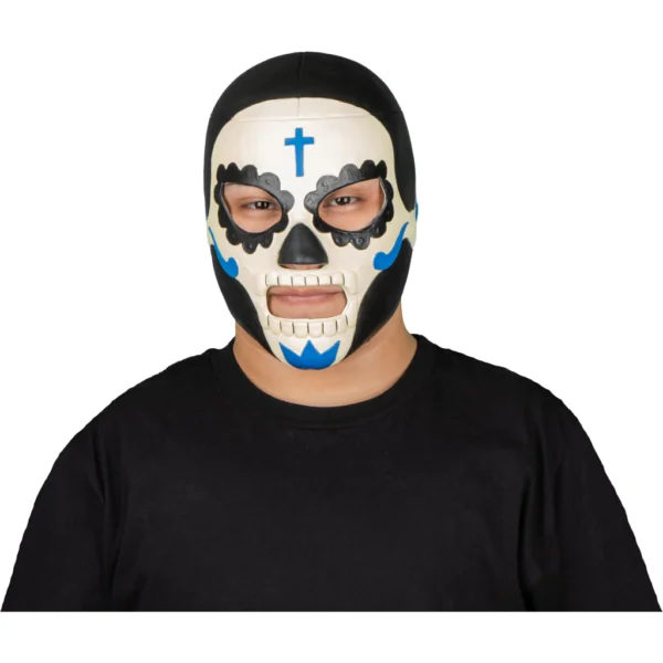 Máscara Látex Luchador Dulce Muerte – Diseño Calavera Artesanal