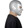 Máscara Látex Luchador Leyenda Plateada – Acabado Metálico Artesanal