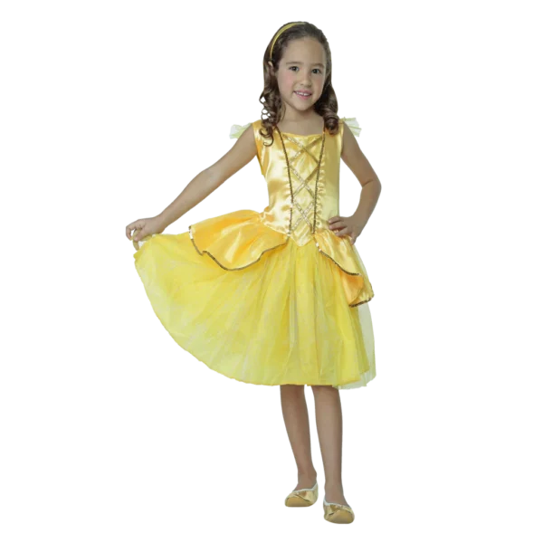 Disfraz Yellow Princess – Vestido Amarillo de Princesa con Diadema