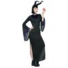 82020_82021_03 Disfraz Bewitch – Vestido Largo Negro de Villana con Tocado de Cuernos y Bastón