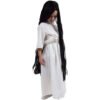 Disfraz La Niña del Pozo – Vestido Blanco Desgastado + Peluca Larga Negra
