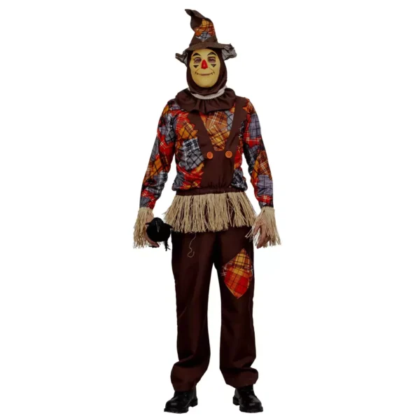 Disfraz Harvester Scarecrow – Espantapájaros de Otoño con Camisa a Cuadros y Flecos de Paja