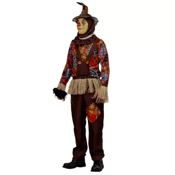 Disfraz Harvester Scarecrow – Espantapájaros de Otoño con Camisa a Cuadros y Flecos de Paja