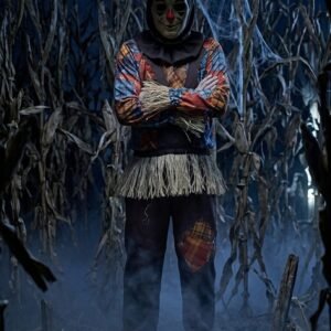 Disfraz Harvester Scarecrow – Espantapájaros de Otoño con Camisa a Cuadros y Flecos de Paja