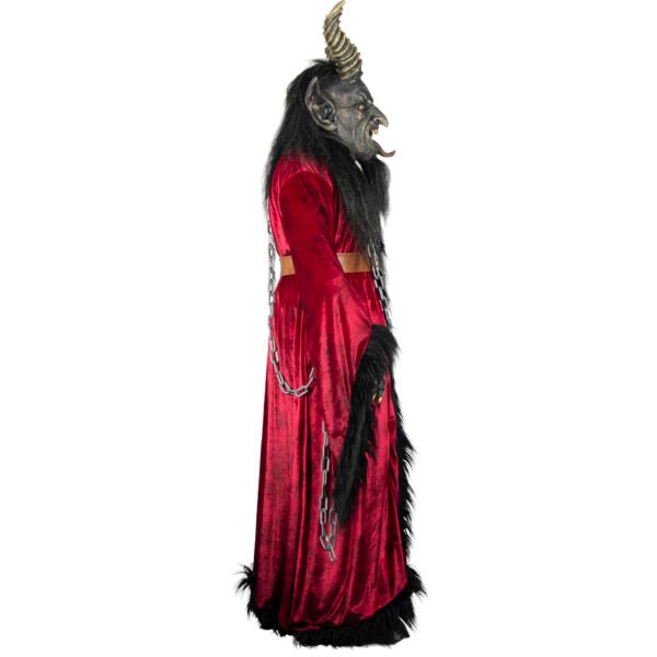 84826_Kramper Cape (3) Disfraz Krampus Cape – Capa de Terciopelo Rojo con Máscara y Cadenas